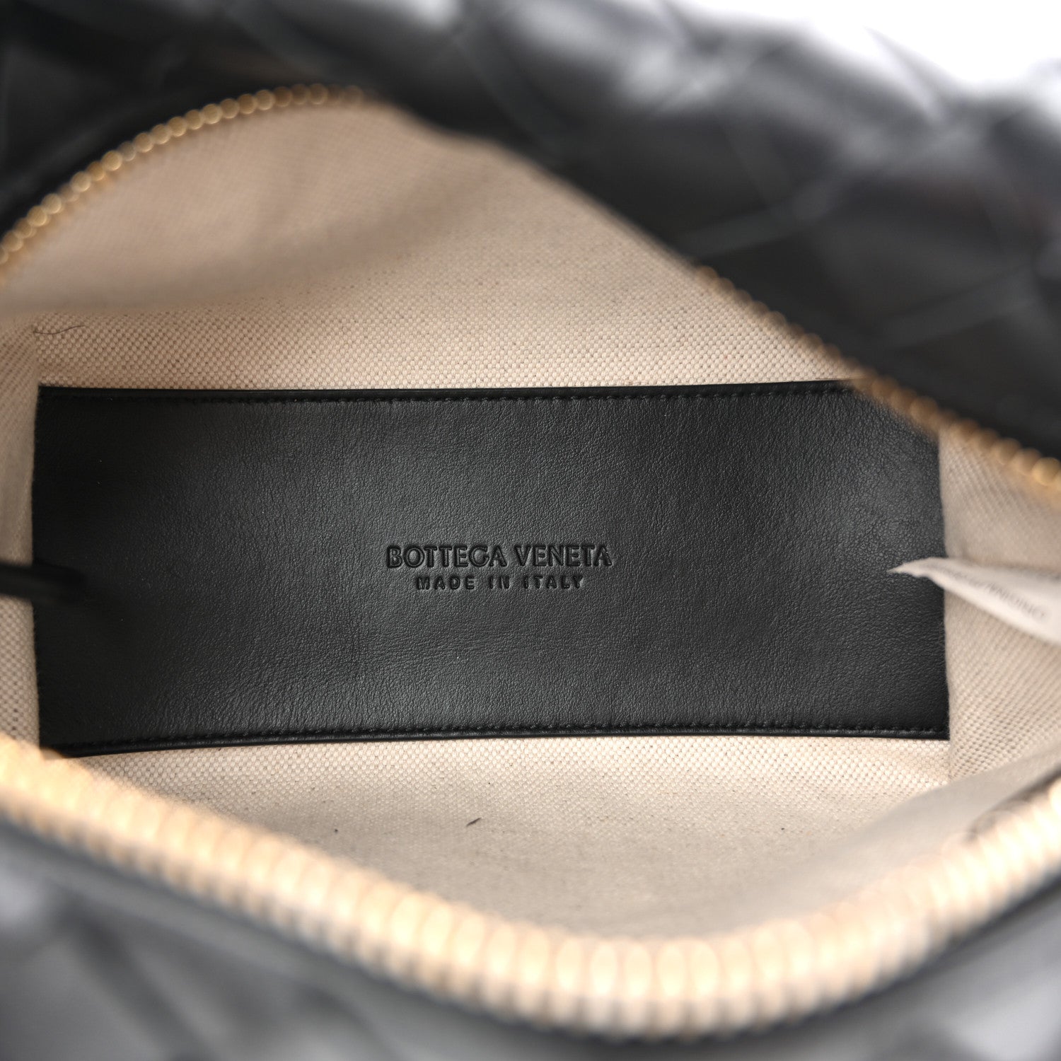 Calfskin Intrecciato Small Loop Top Handle Black