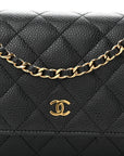 Caviar Quilted Wallet On Chain WOC Black