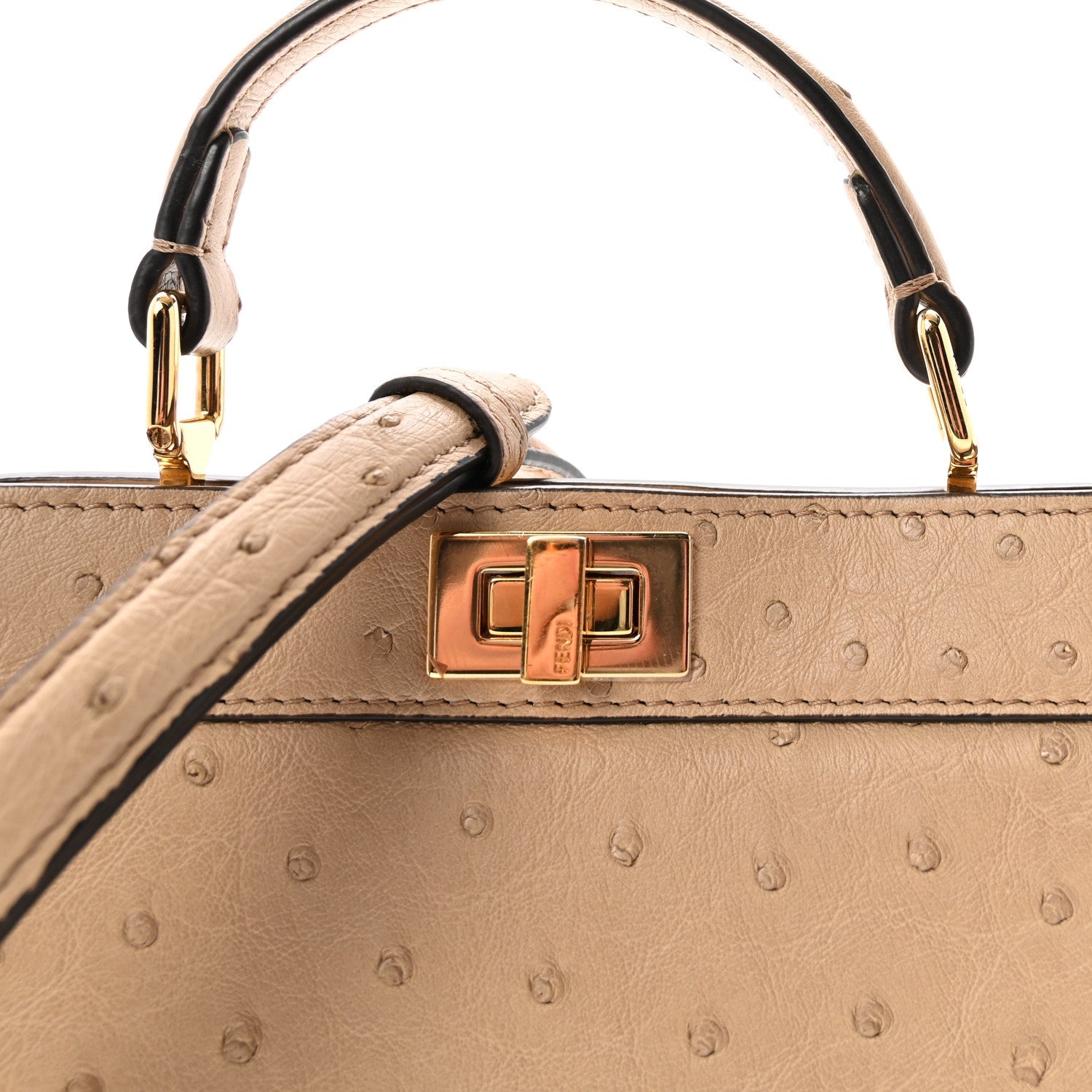 Ostrich Shiny Nappa Petite Peekaboo I SEE U Satchel Sasso