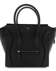 Drummed Calfskin Micro Luggage Black