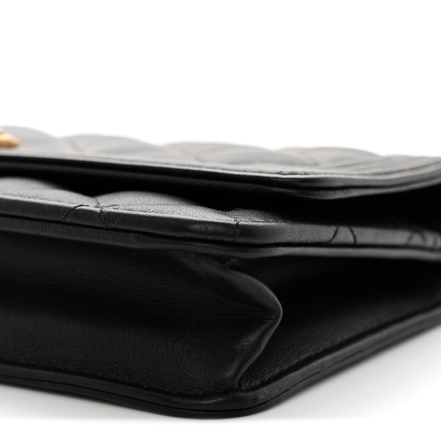 Lambskin Quilted Boy Wallet On Chain WOC Black