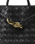 Nappa Intrecciato Small Andiamo Shoulder Bag Black