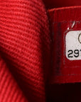 Mixed Fibers Striped Deauville Drawstring Bag Red