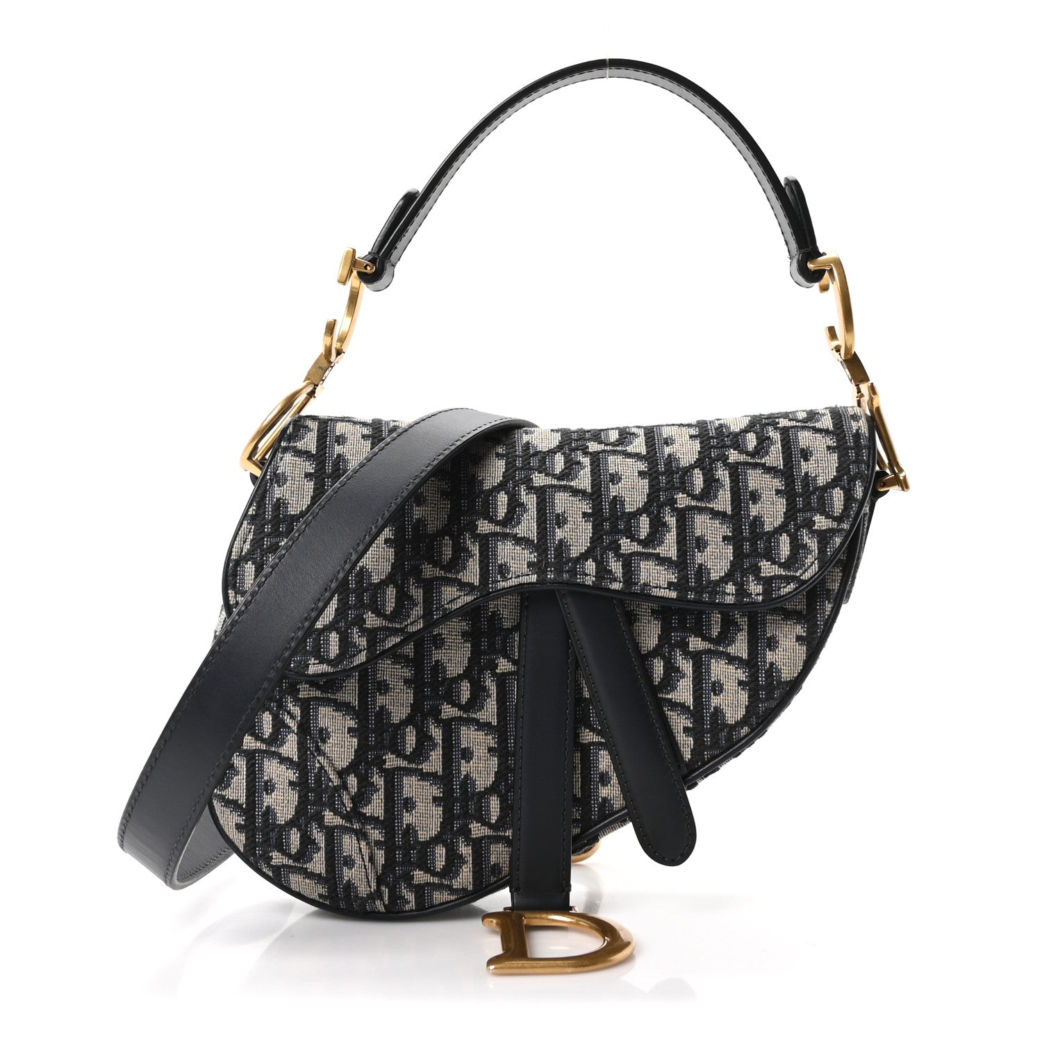Oblique Mini Saddle Bag With Strap Blue