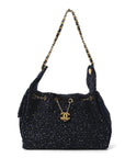 Tweed Quilted Small CHNL 25 Handbag Blue