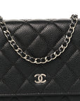 Caviar Quilted Wallet on Chain WOC Black