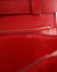 Box Calfskin Medium Classic Box Flap Bag Red