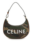 Canvas Calfskin Camouflage Ava Logo Triomphe Shoulder Bag Khaki