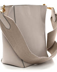 Soft Grained Calfskin Small Sangle Bucket Bag Light Taupe