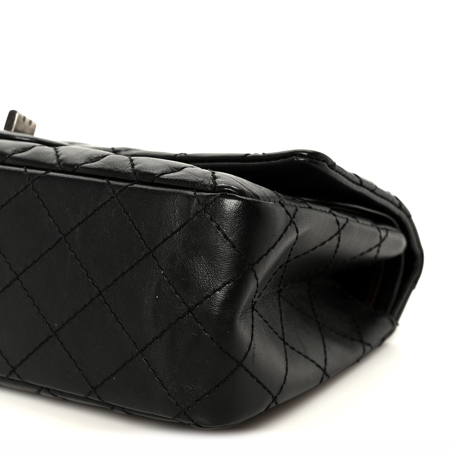 Aged Calfskin Quilted 2.55 Reissue 225 Flap Black