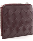 Nappa Intrecciato Square Zip Around Wallet Barolo