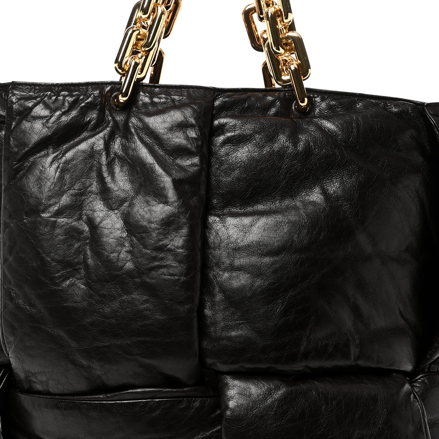 Calfskin Maxi Intrecciato Puffy Chain Tote Bag Fondente