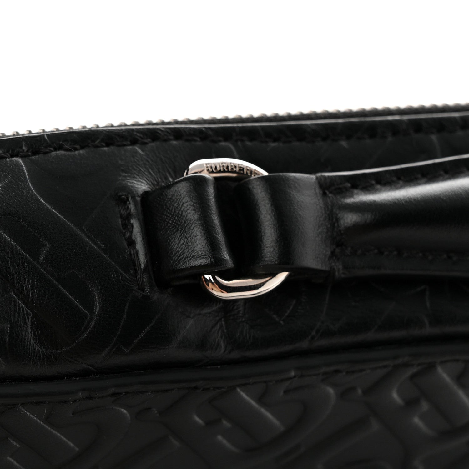 Calfskin Embossed TB Triple Stud Briefcase Black