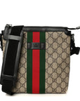 GG Supreme Monogram Web Messenger Bag Black