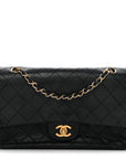Lambskin Quilted Medium Double Flap Black