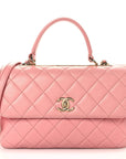 Lambskin Quilted Medium Trendy CC Flap Dual Handle Bag Pink