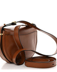 Soft Calfskin Traingle Arque Flap Shoulder Bag Cognac