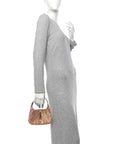 Metallic Monogram Lizard Jackie O Hobo Pink