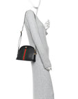 Calfskin GG Web Small Ophidia Dome Shoulder Bag Black
