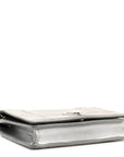 Metallic Patent Micro-Cannage D1ORama Wallet on Chain Pouch Silver