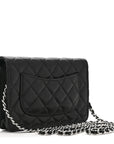 Caviar Quilted CC Turnlock Wallet On Chain WOC Black