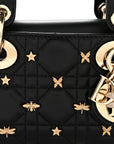 Lambskin Cannage Butterfly Studs Small Lady D-Joy Black