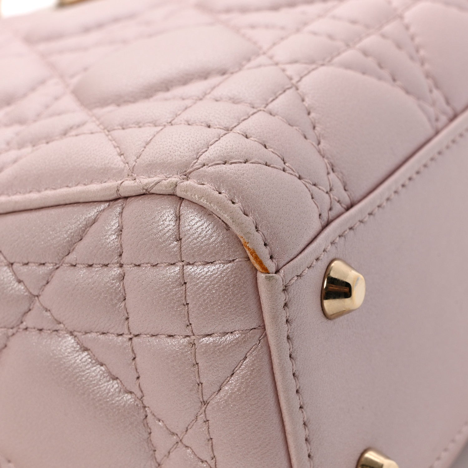 Metallic Lambskin Cannage Mini Lady D1OR Lotus