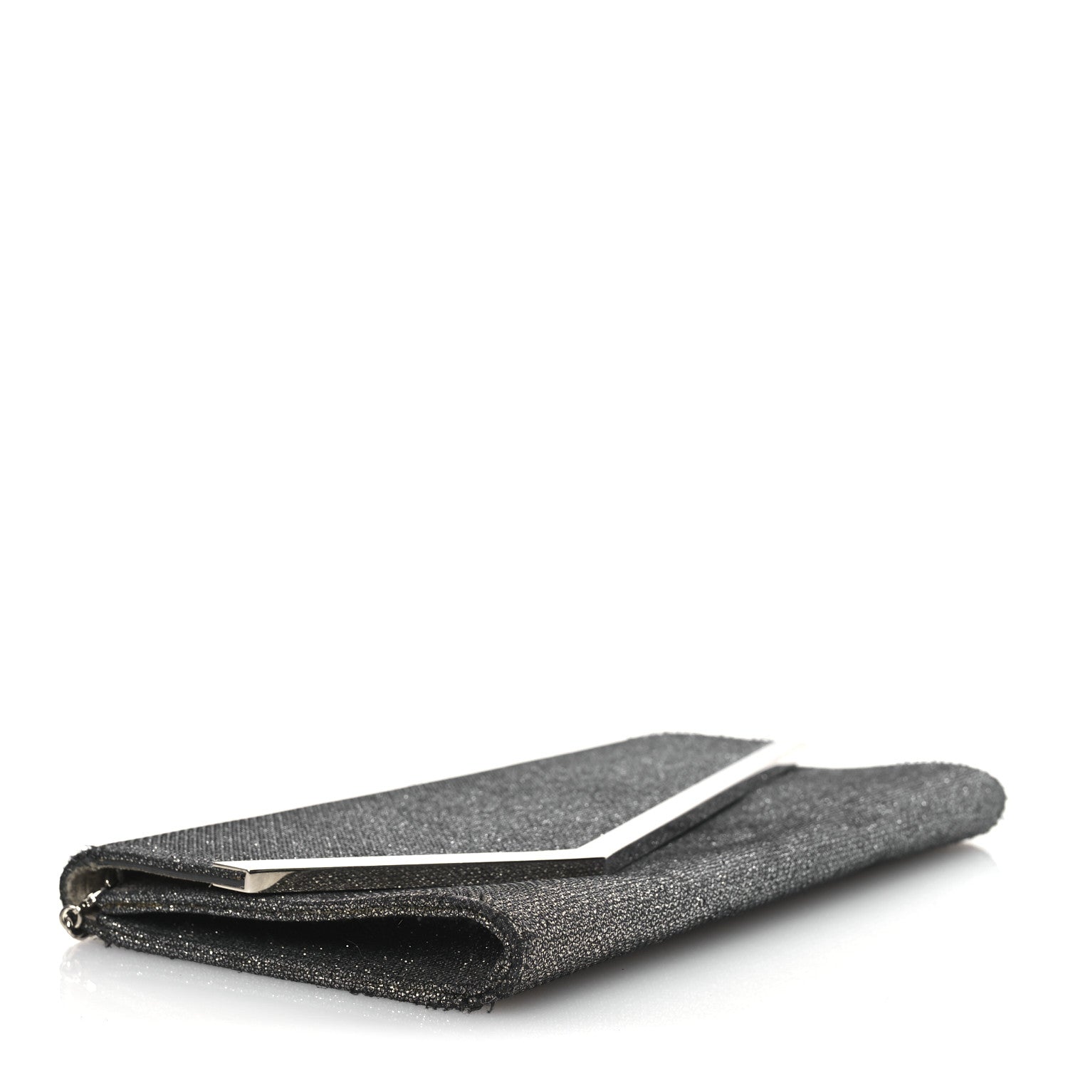 Glitter Fabric Erica Chain Clutch  Anthracite