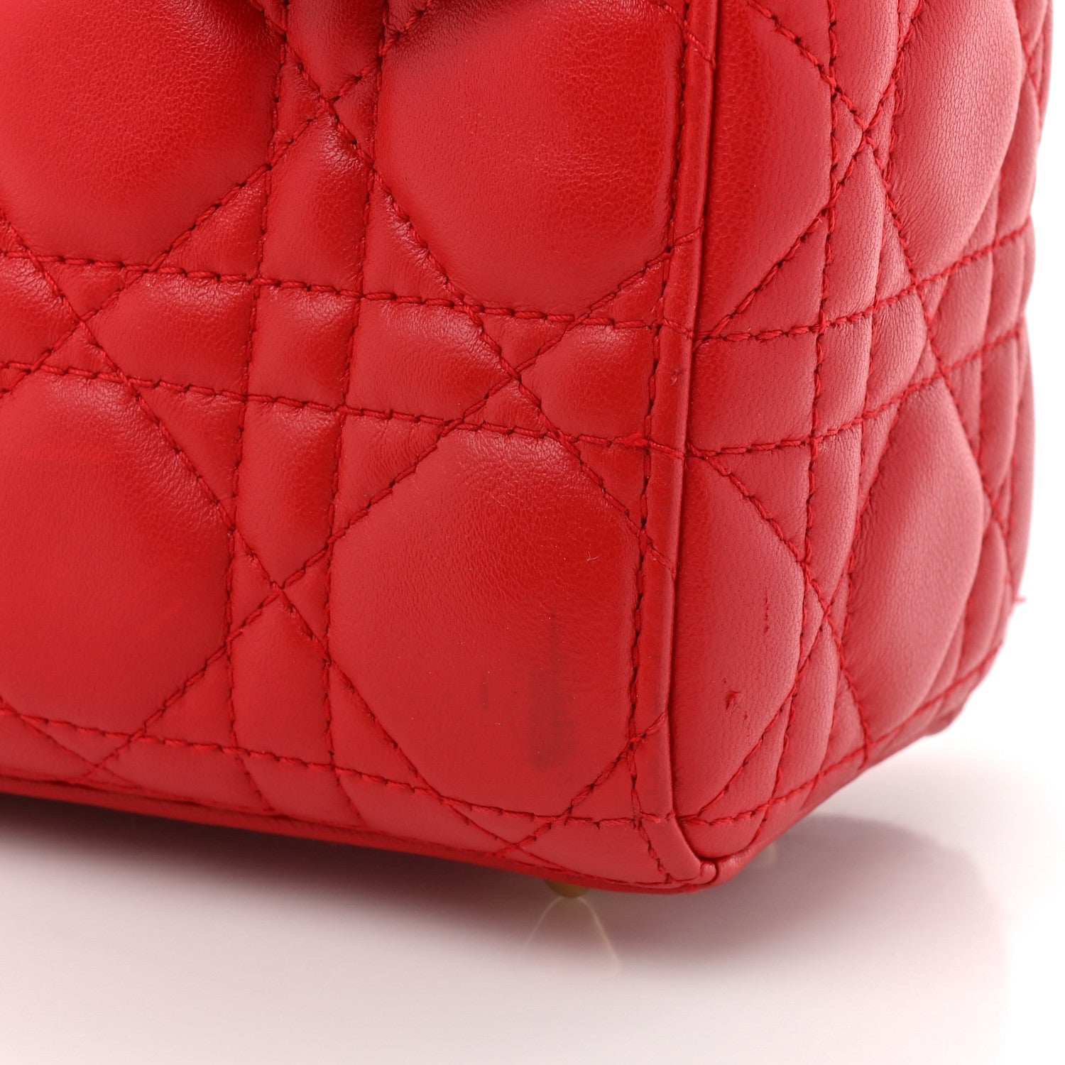 Lambskin Cannage Small My ABCD1OR Lady D1OR Red
