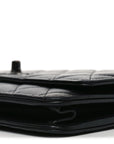 Lambskin Quilted Trendy CC Wallet On Chain WOC So Black