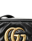 Calfskin Matelasse Small GG Marmont Chain Shoulder Bag Black