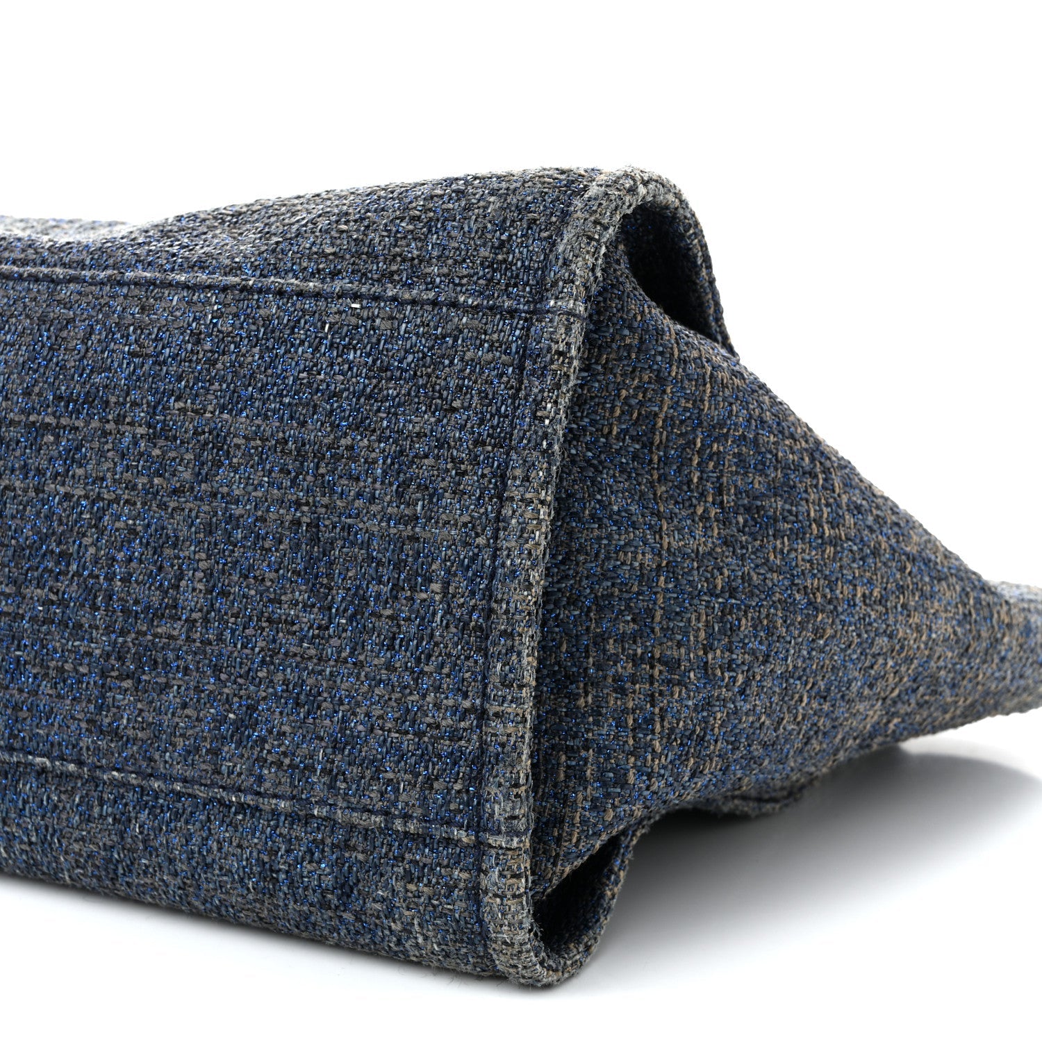 Lurex Canvas Medium Deauville Tote Navy Blue