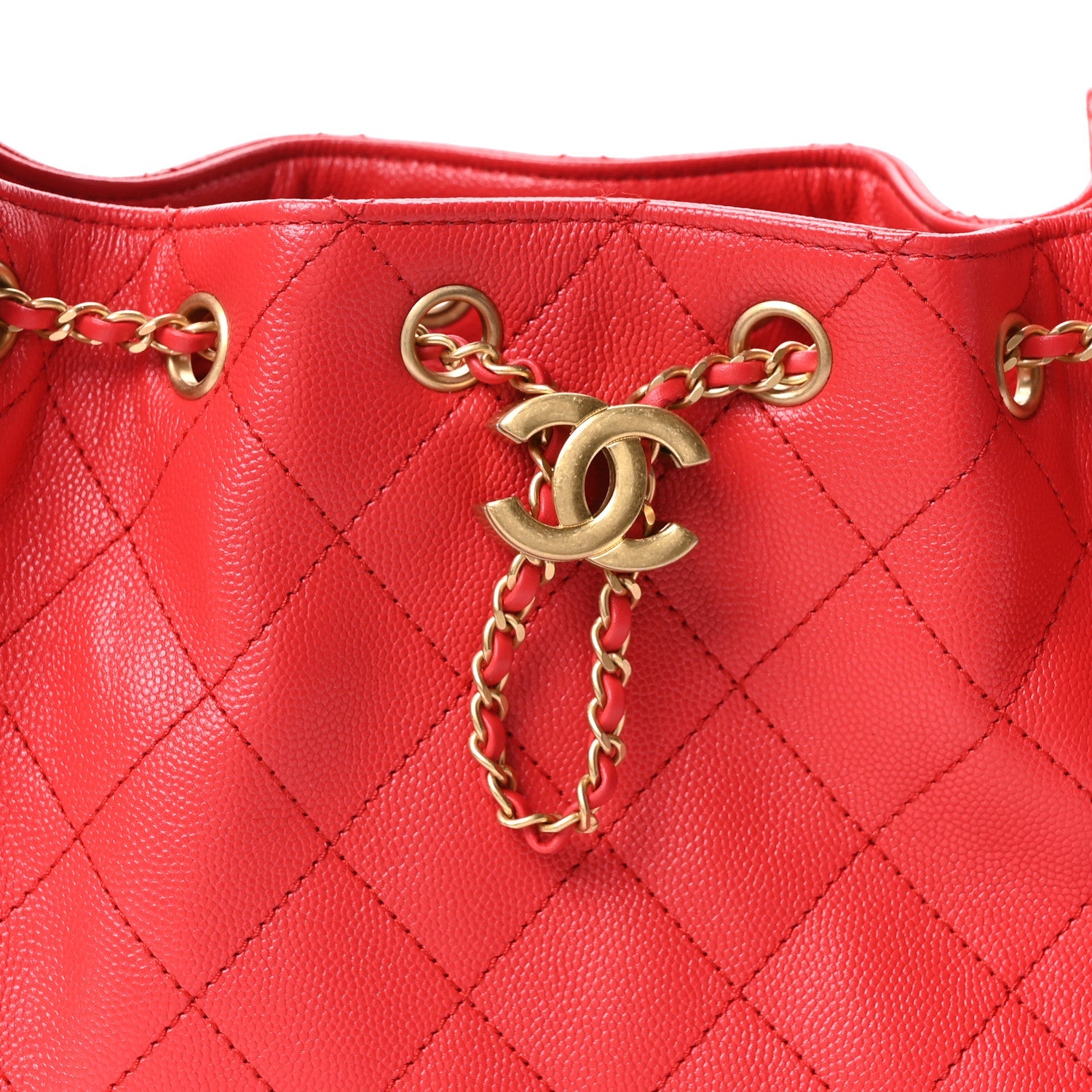 Caviar Quilted Mini CHNL 25 Handbag Red