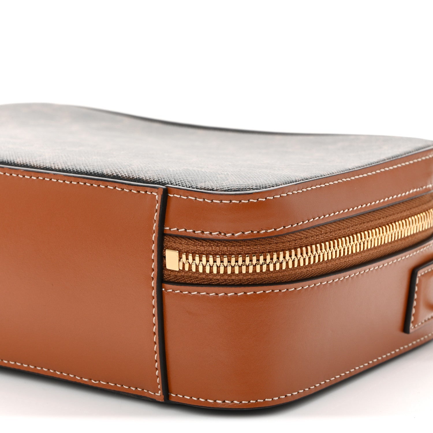 Triomphe Canvas Top Handle Messenger Box Tan