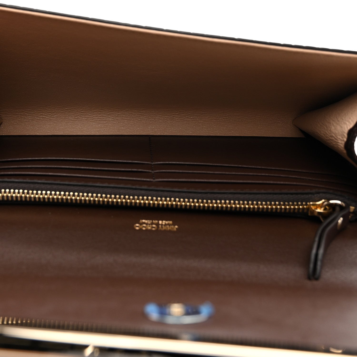Calfskin Crocodile Embossed Emmie Clutch Bag Chocolate
