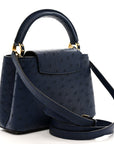 Ostrich Capucines Mini Indigo