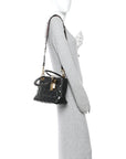 Crinkled Patent Cannage Medium Bohemian Lady D1OR Black