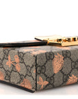 GG Supreme Monogram Berry Textured Dollar Calfskin Mini Padlock Top Handle Shoulder Bag Beige Ebony Light Copper Mystic White