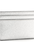 Metallic Saffiano Cardholder Silver