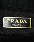 Nylon Vela Saffiano Mini Bucket Crossbody Bag Black