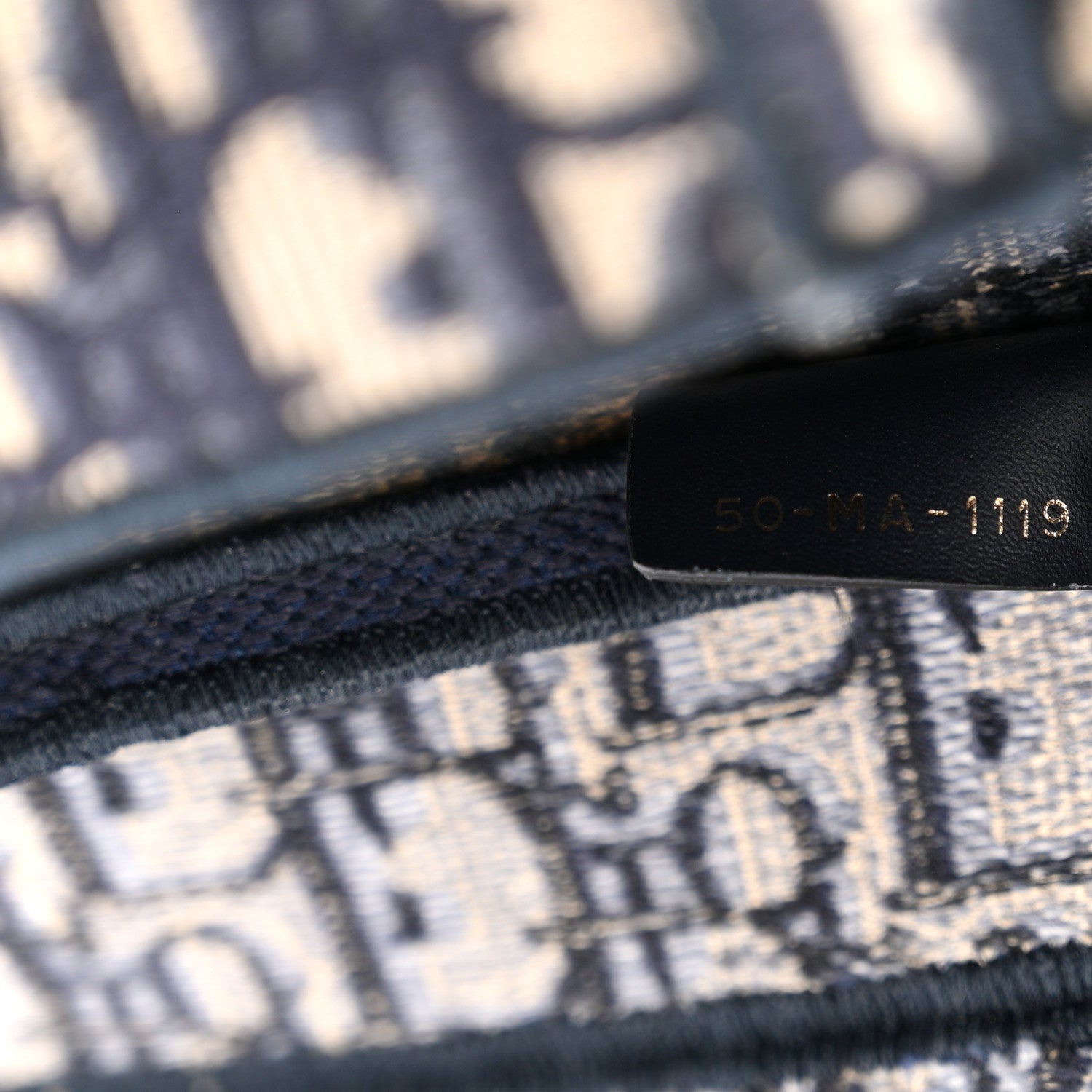 Oblique Embroidered Saddle Bag Blue