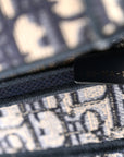 Oblique Embroidered Saddle Bag Blue