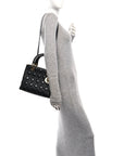 Lambskin Cannage Medium Lady D1OR Black