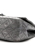 Metallic Aged Calfskin Quilted 2.55 Reissue 226 Flap Dark Silver