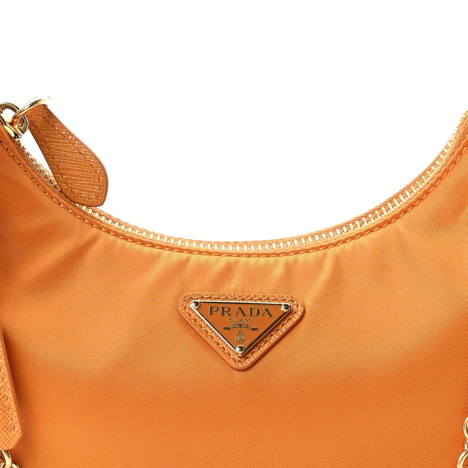 Re-Nylon Saffiano Re-Edition 2005 Shoulder Bag Amber