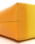 Calfskin Lizard Embossed Medium London Tote Marigold