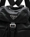 Re-Nylon Vela Saffiano Medium Backpack Black