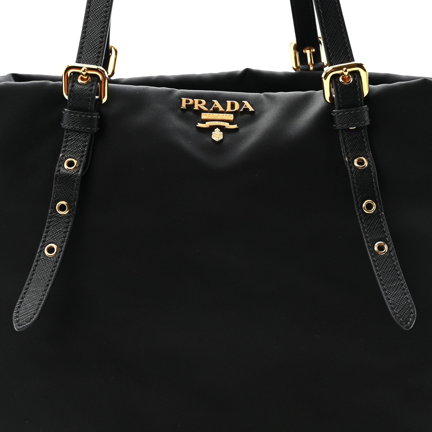 Tessuto Nylon Saffiano Tote Black