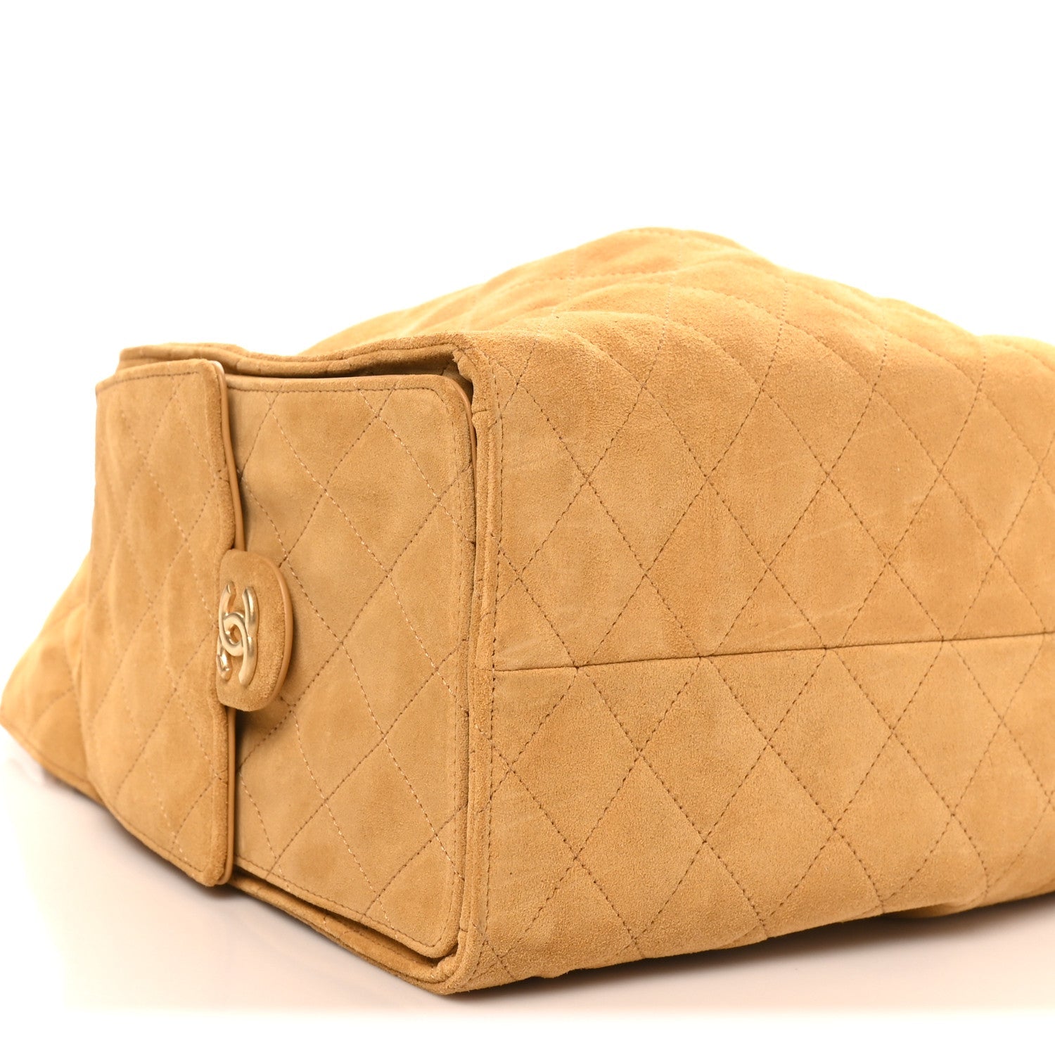 Suede Quilted Medium CHNL 25 Handbag Beige