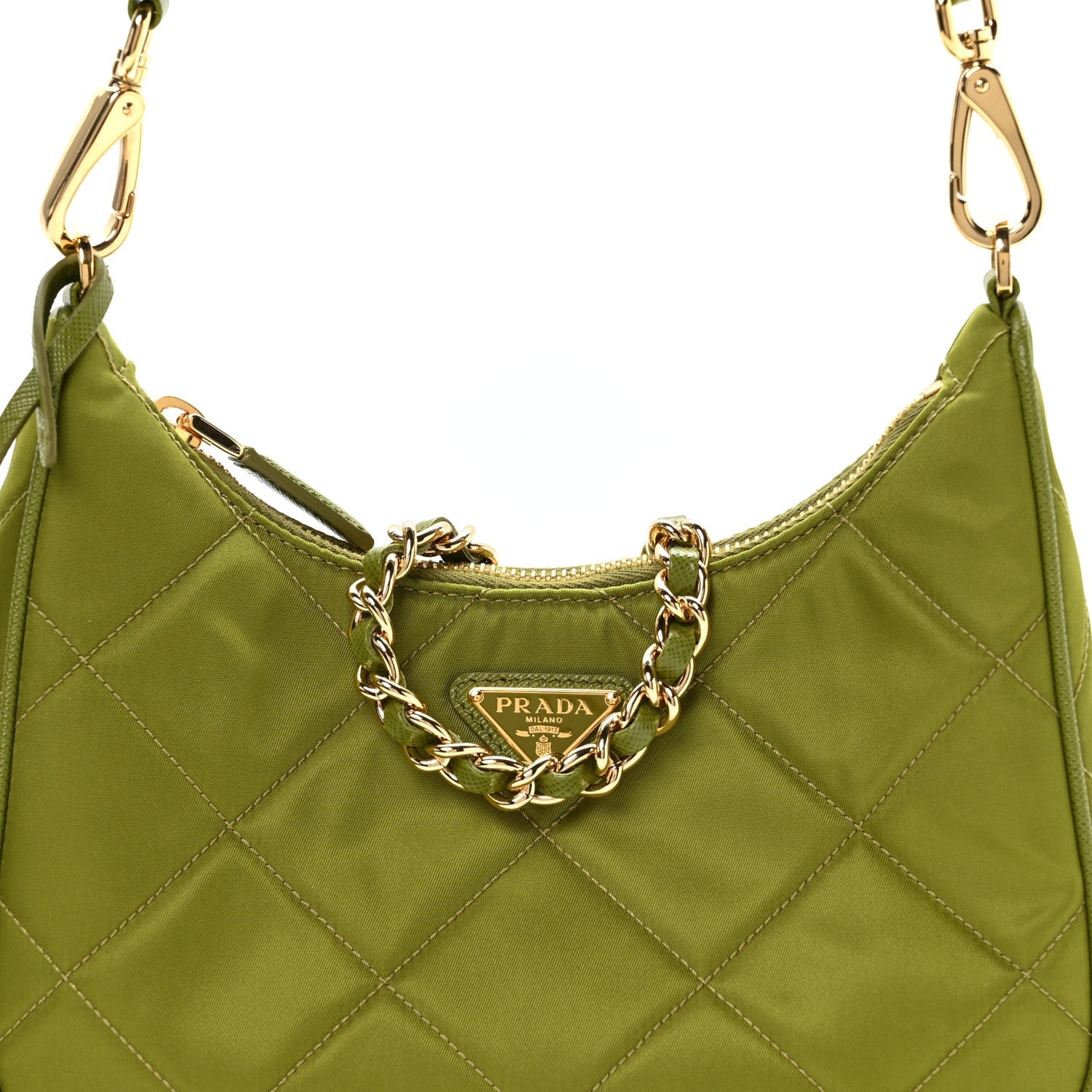 Re-Nylon Saffiano Stitched Mini Re-Edition 1995 Chaine Shoulder Bag Edera